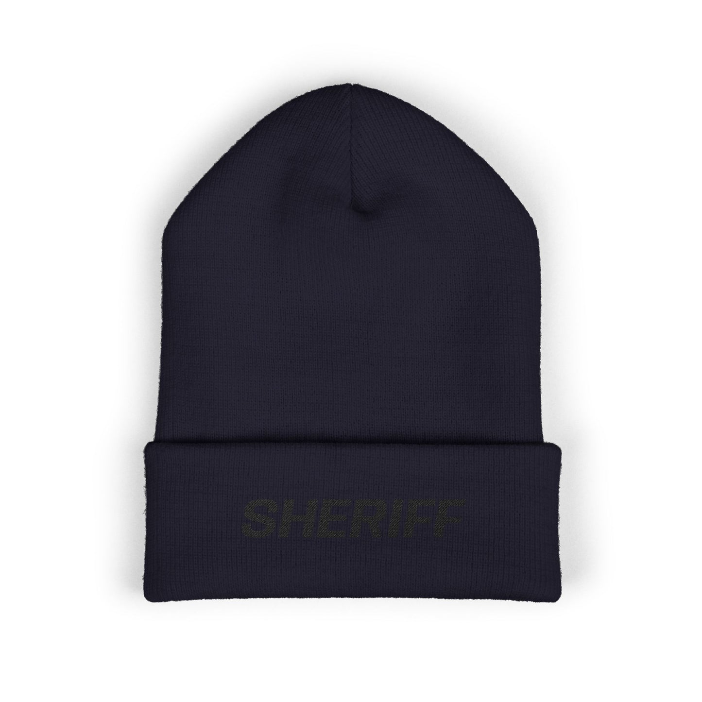 SHERIFF Black Text Beanie