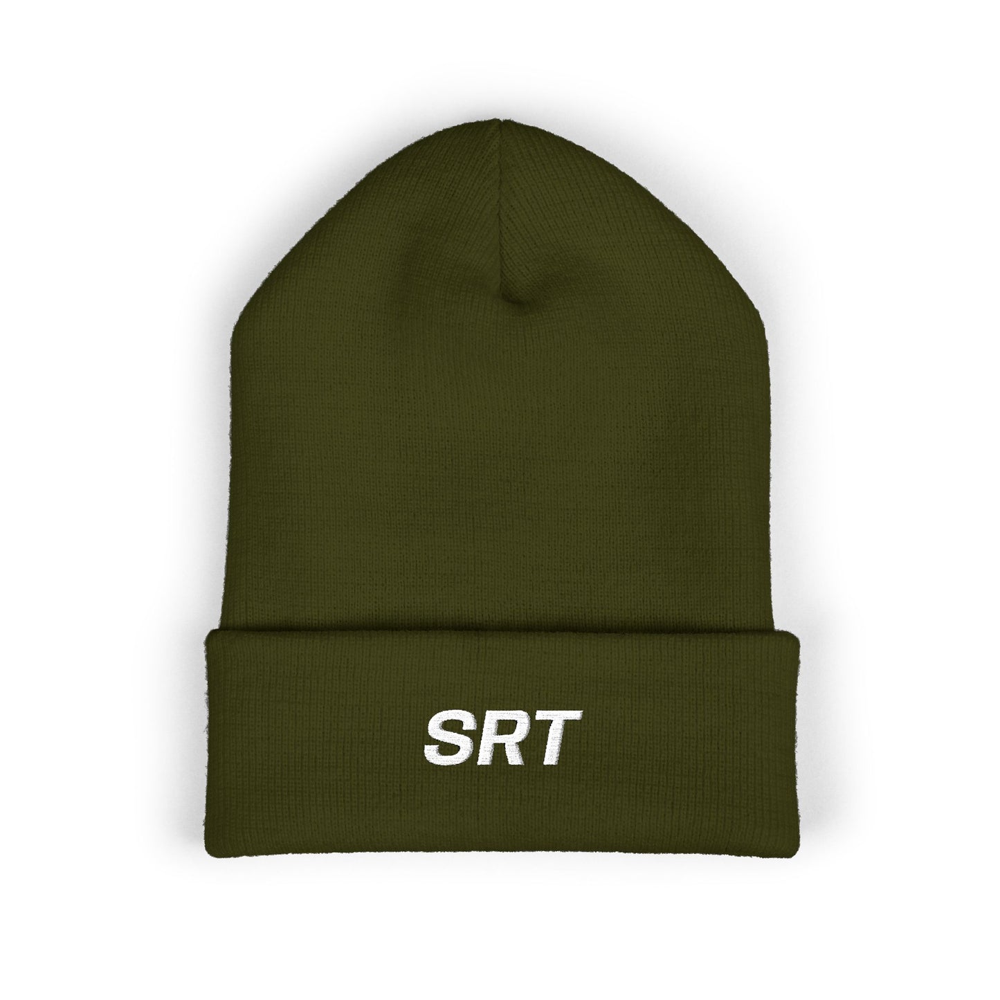 SRT White Text Beanie
