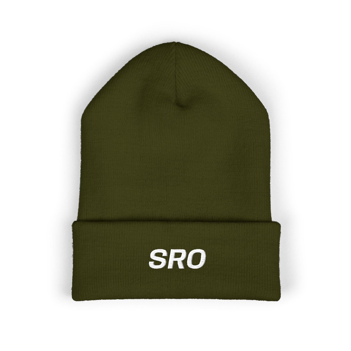 SRO White Text Beanie