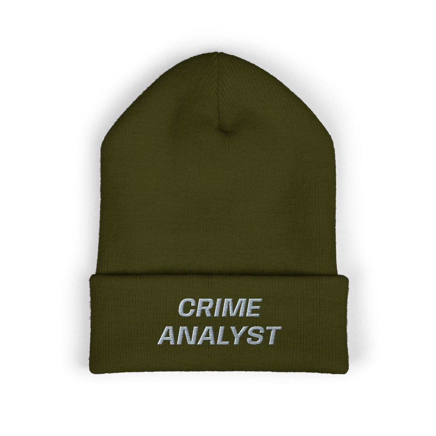 Crime Analyst Gray Text Beanie