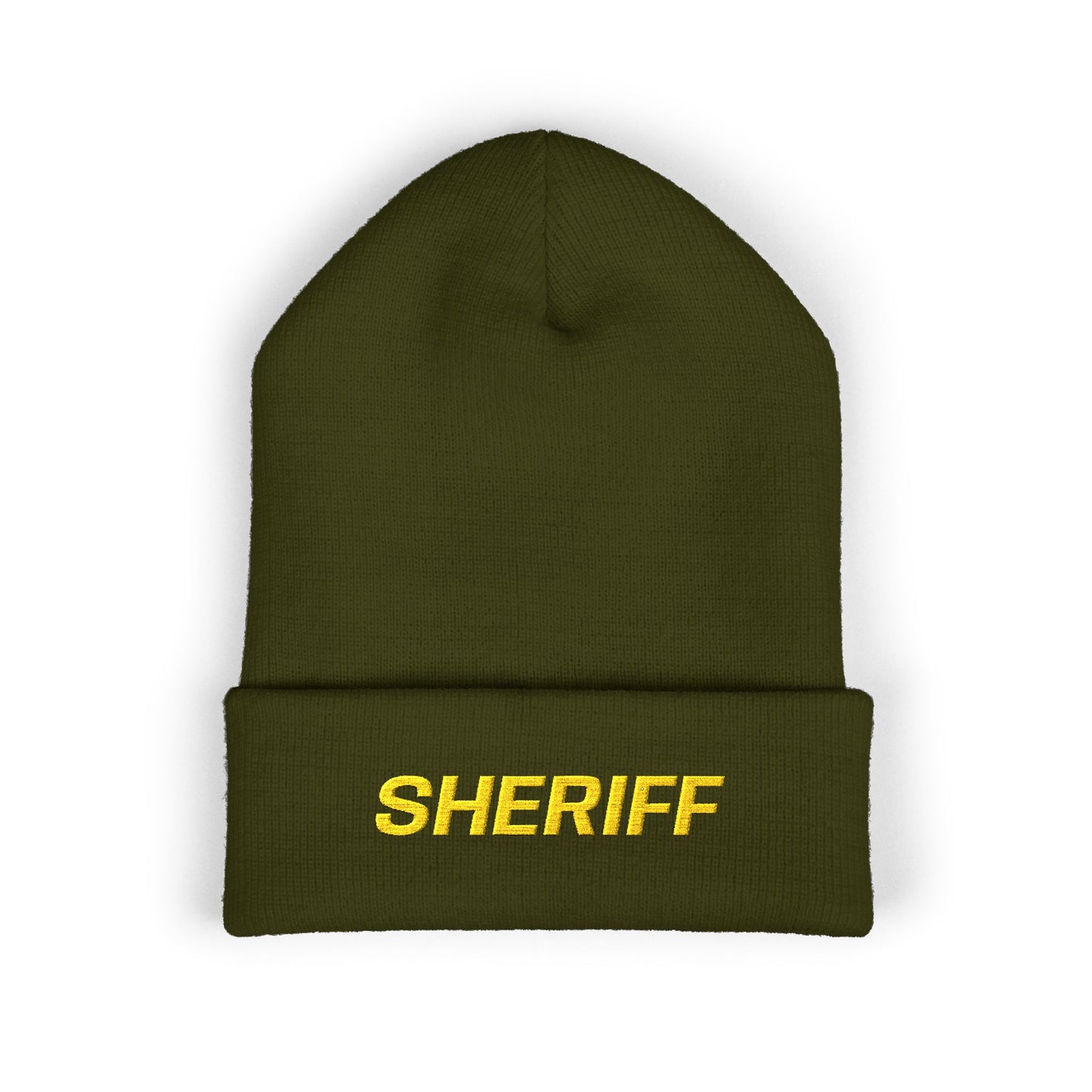 SHERIFF Gold Text Beanie