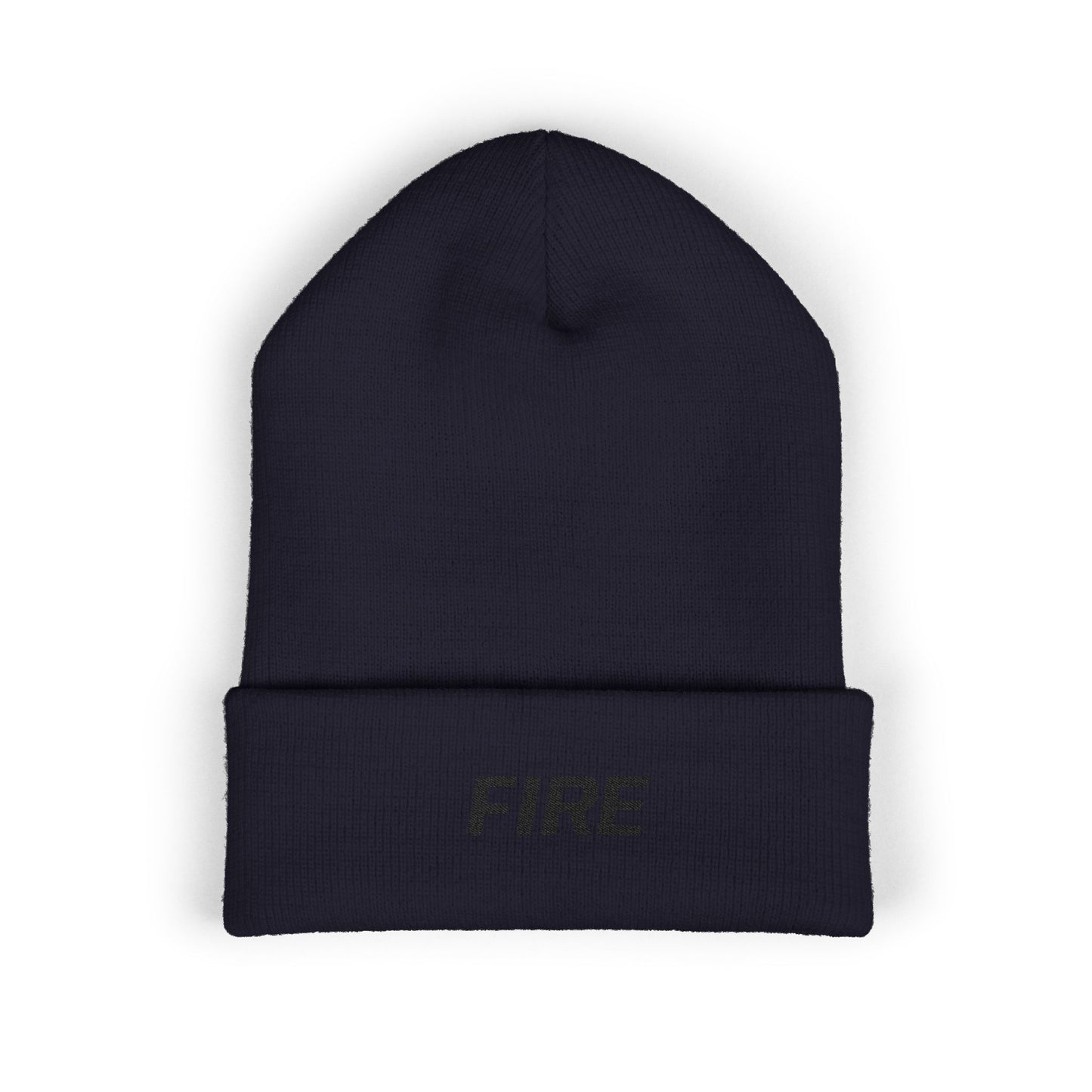 Fire Black Text Beanie