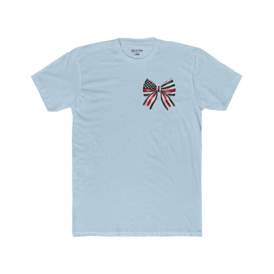 Calm Behind the Chaos – Thin Red Line Bow Tee
