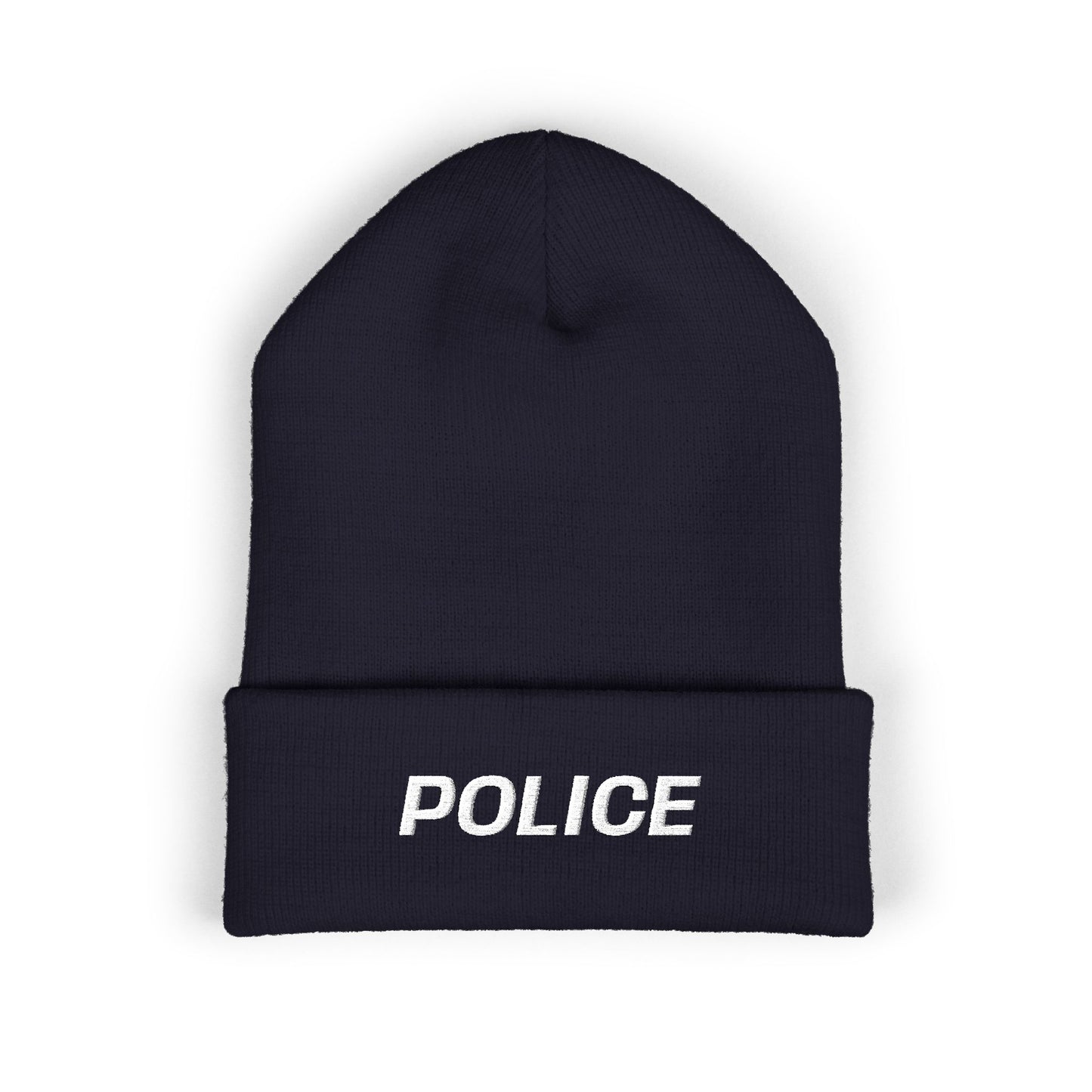 POLICE White Text Beanie
