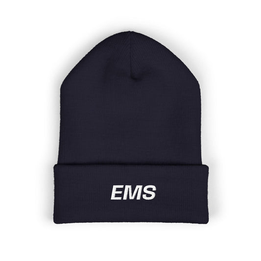 EMS White Text Beanie