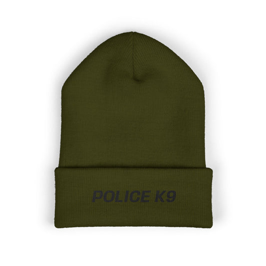 Police K9 Black Text Beanie