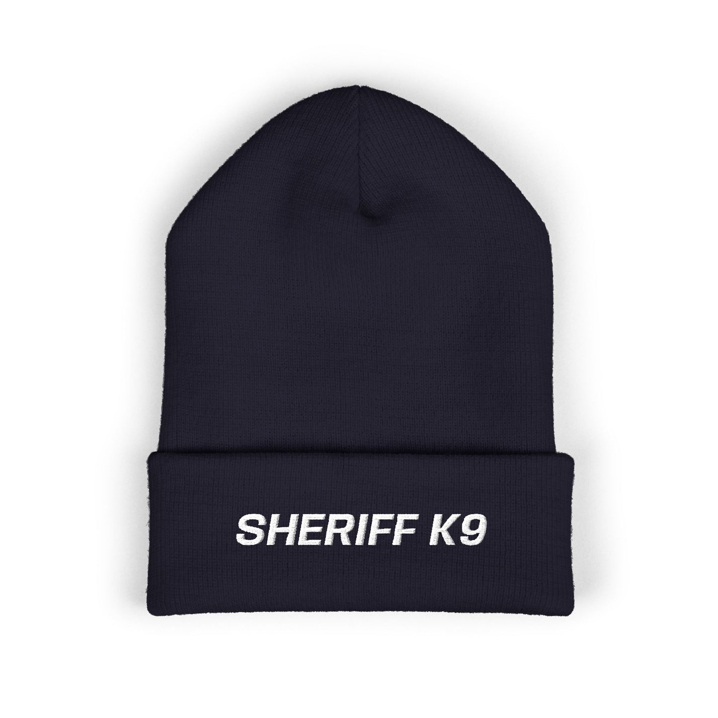 SHERIFF K9 White Text Beanie