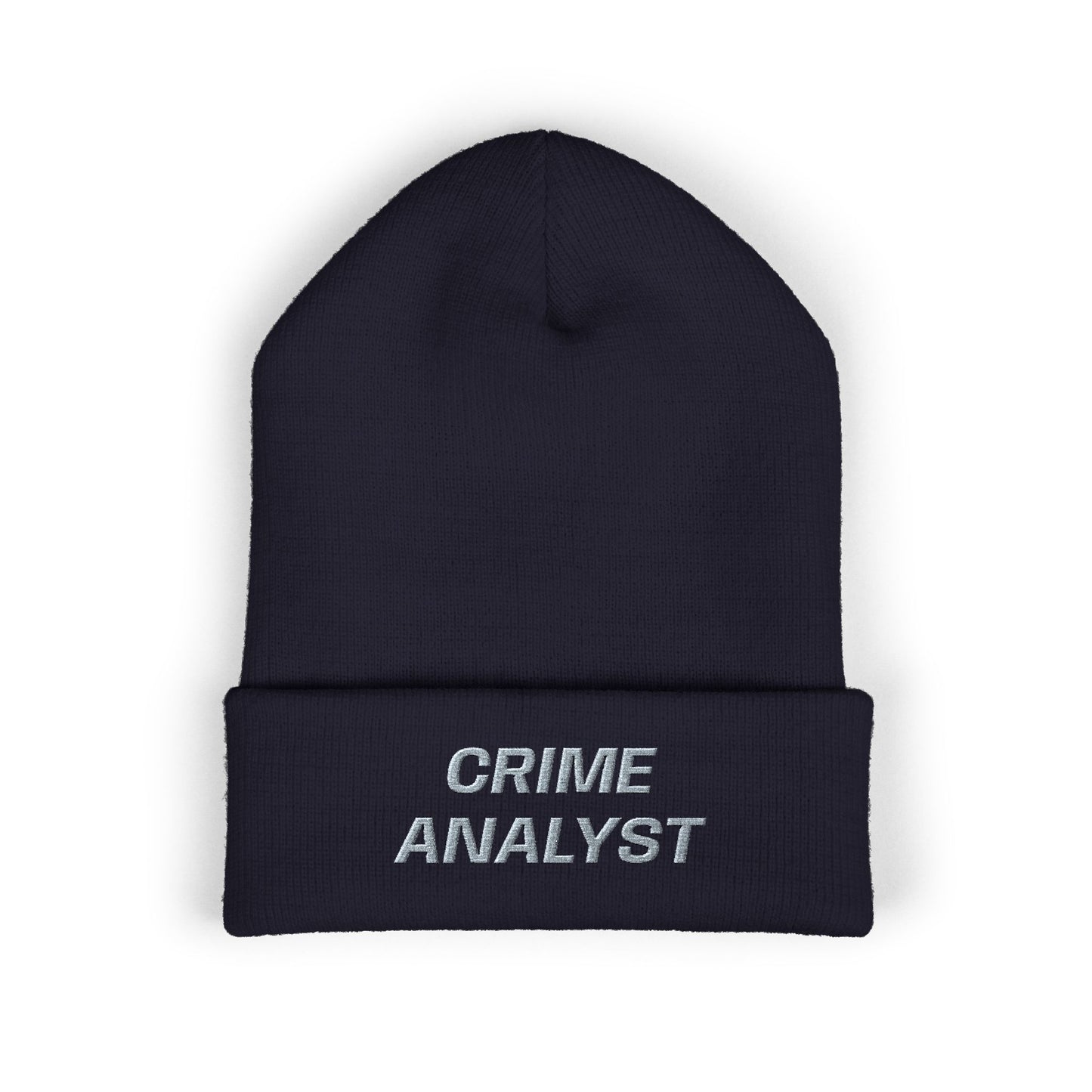 Crime Analyst Gray Text Beanie