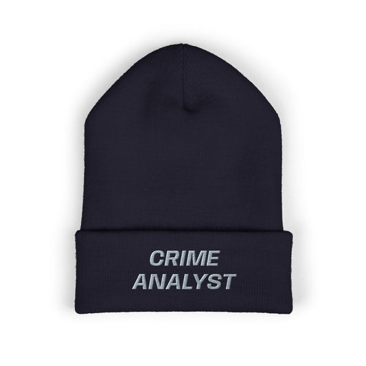Crime Analyst Gray Text Beanie