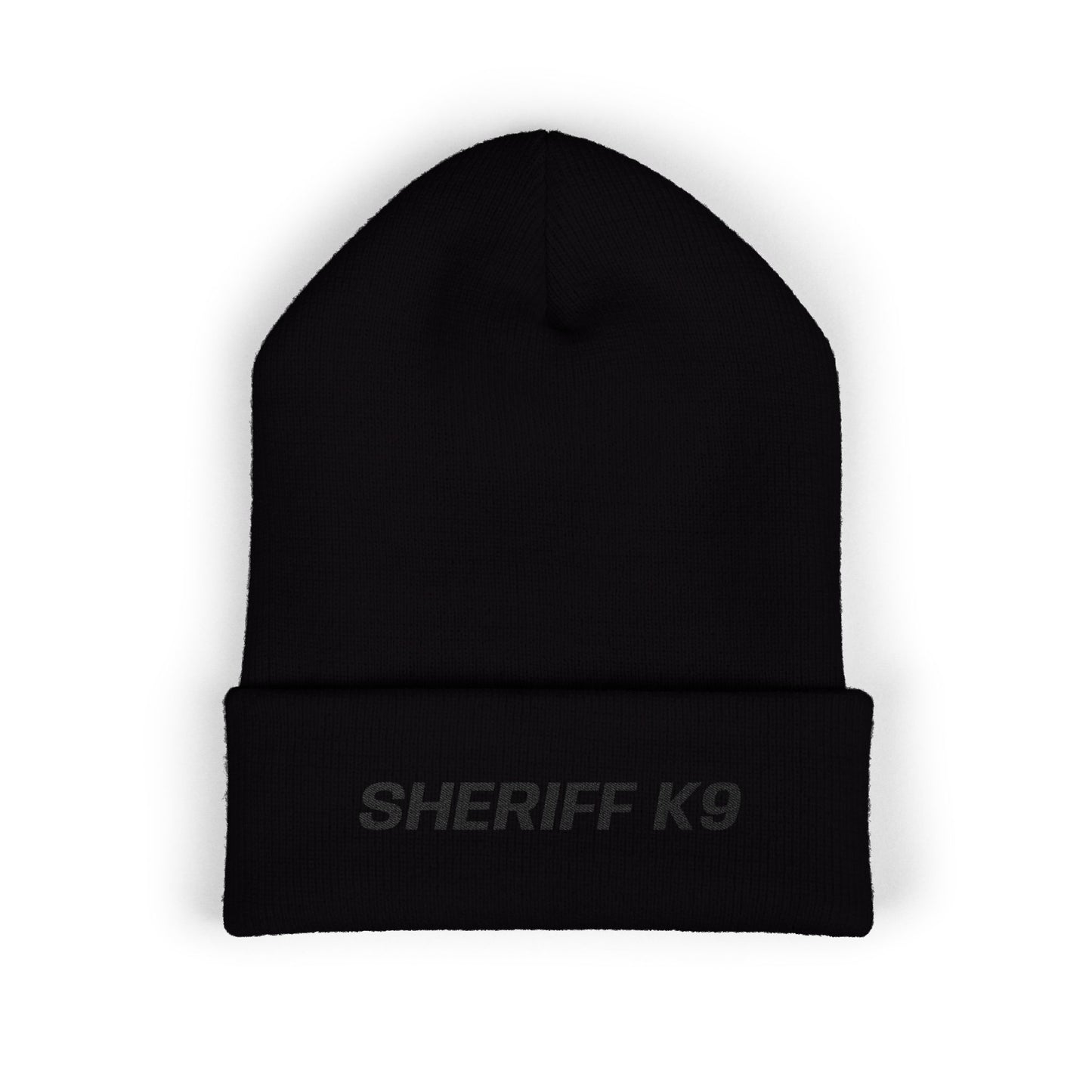 SHERIFF K9 Black Text Beanie
