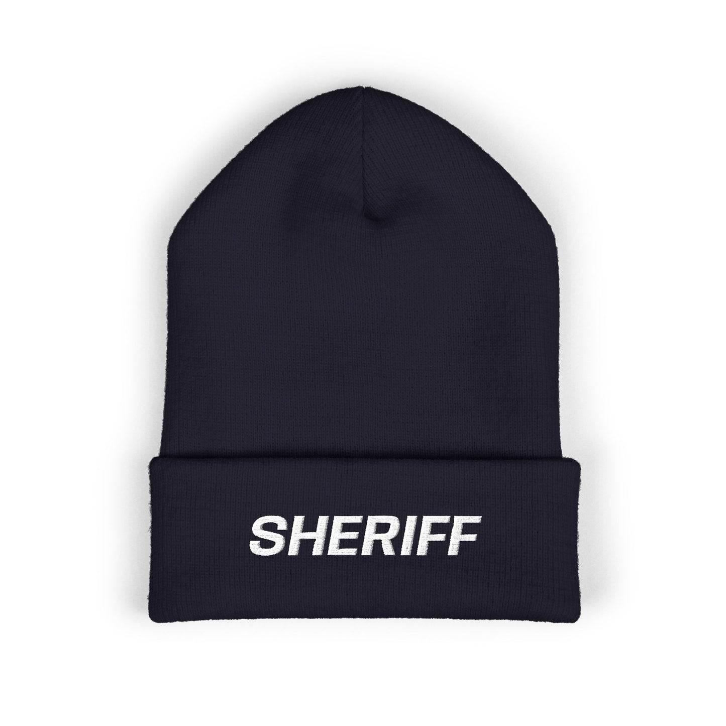 SHERIFF White Text Beanie