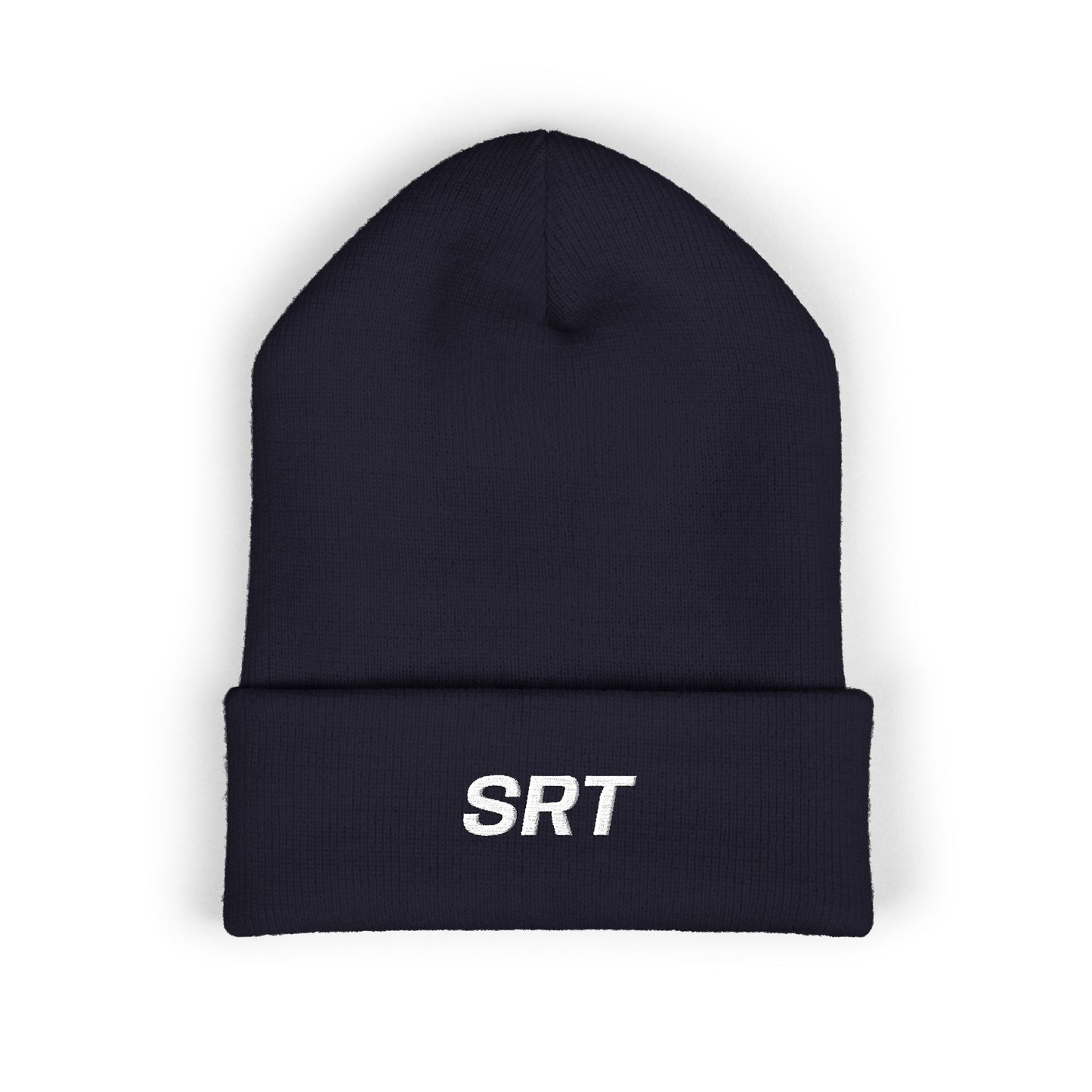 SRT White Text Beanie