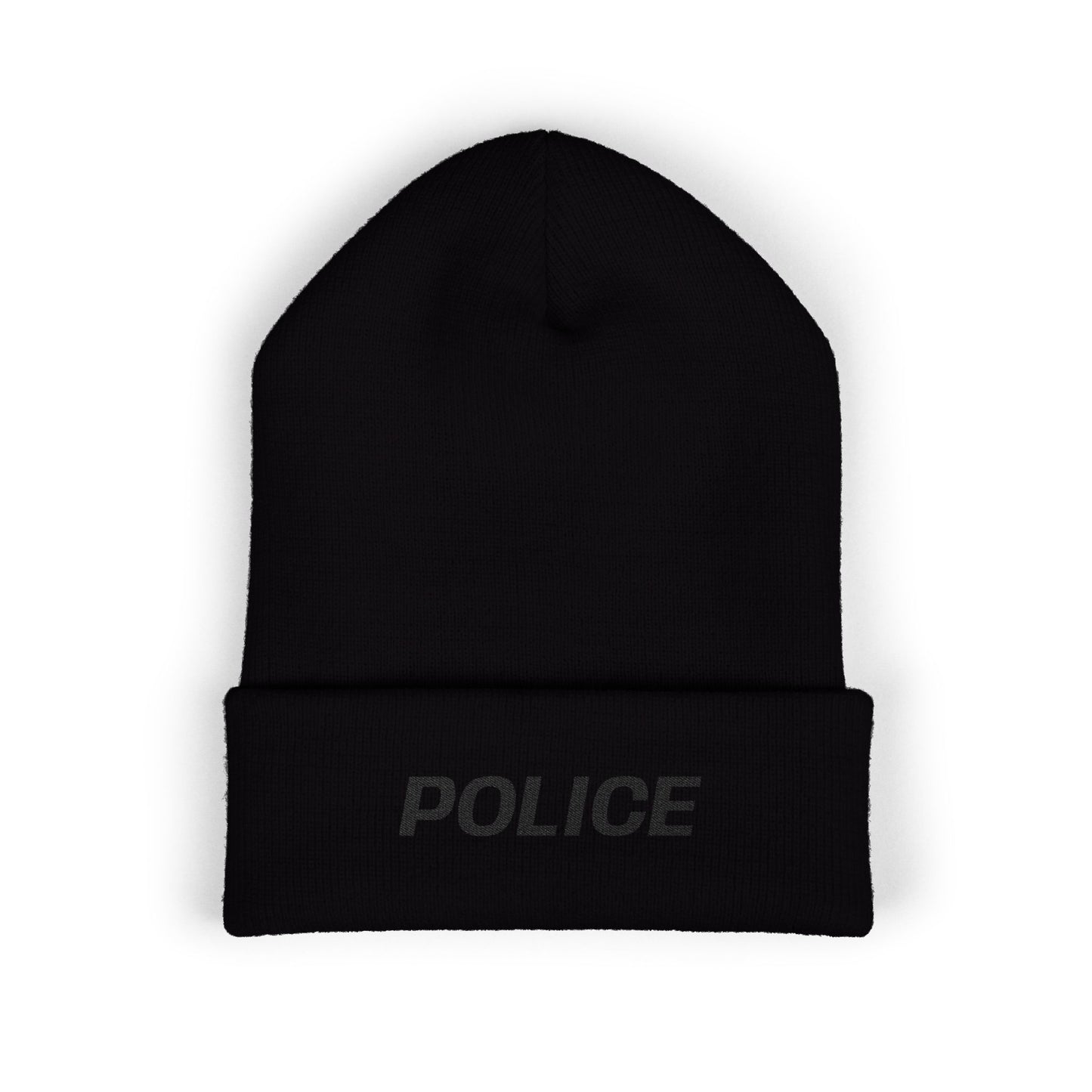 POLICE Black Text Beanie