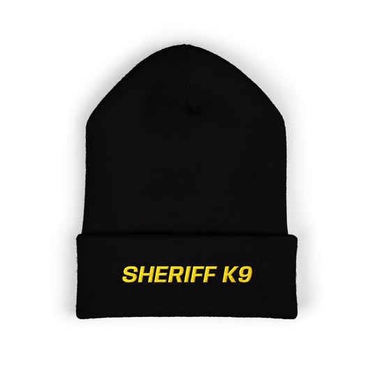 SHERIFF K9 Gold Text Beanie