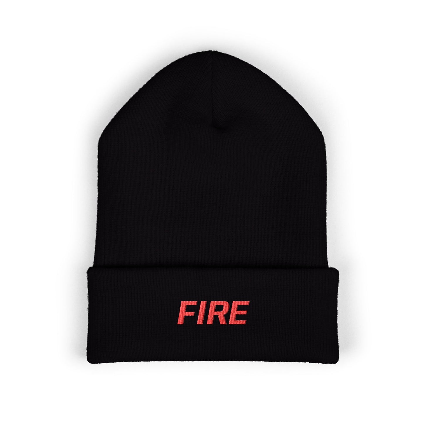Fire Red Text Beanie
