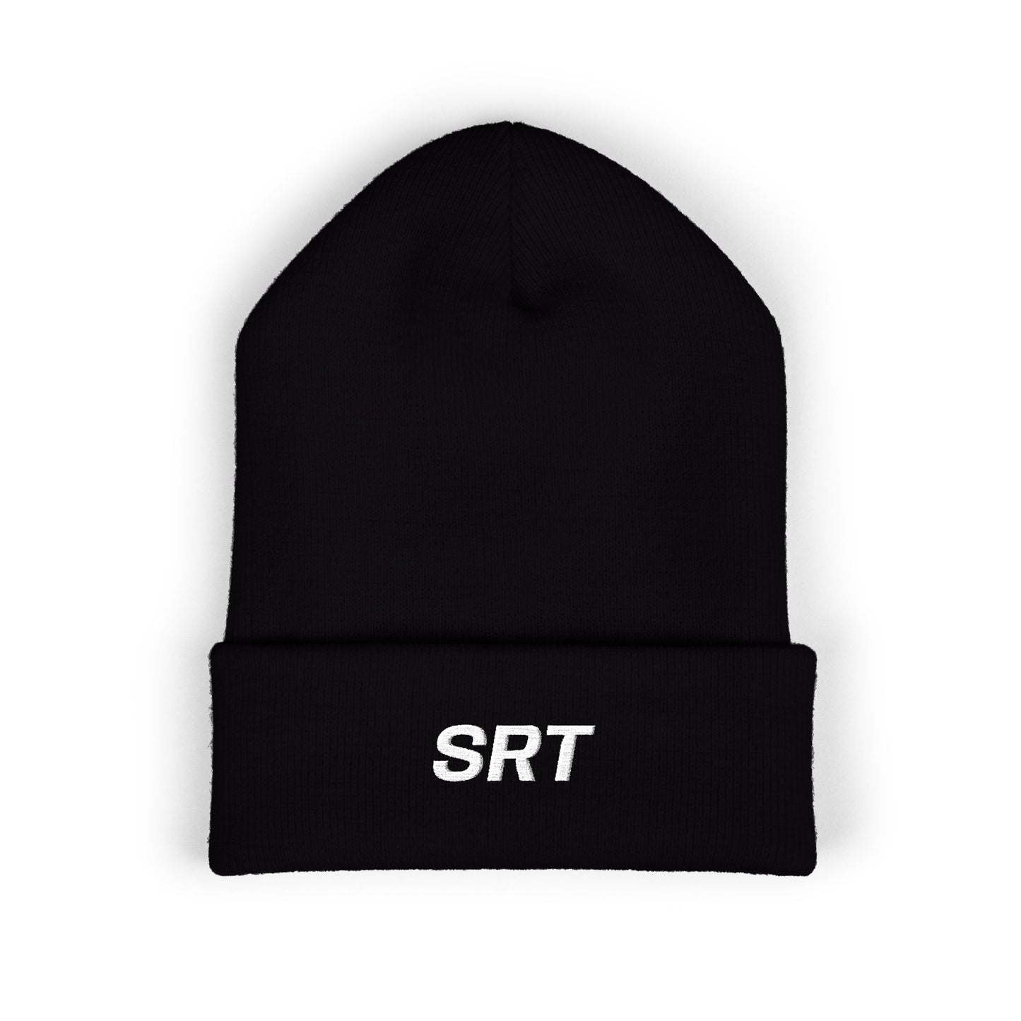 SRT White Text Beanie
