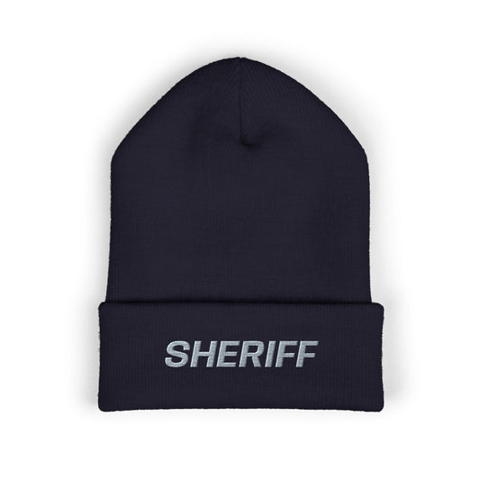 SHERIFF Gray Text Beanie