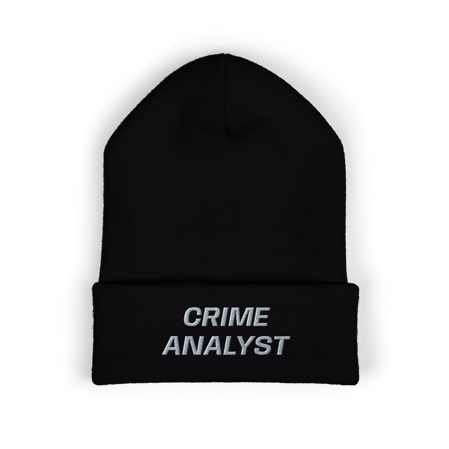 Crime Analyst Gray Text Beanie