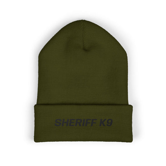 SHERIFF K9 Black Text Beanie