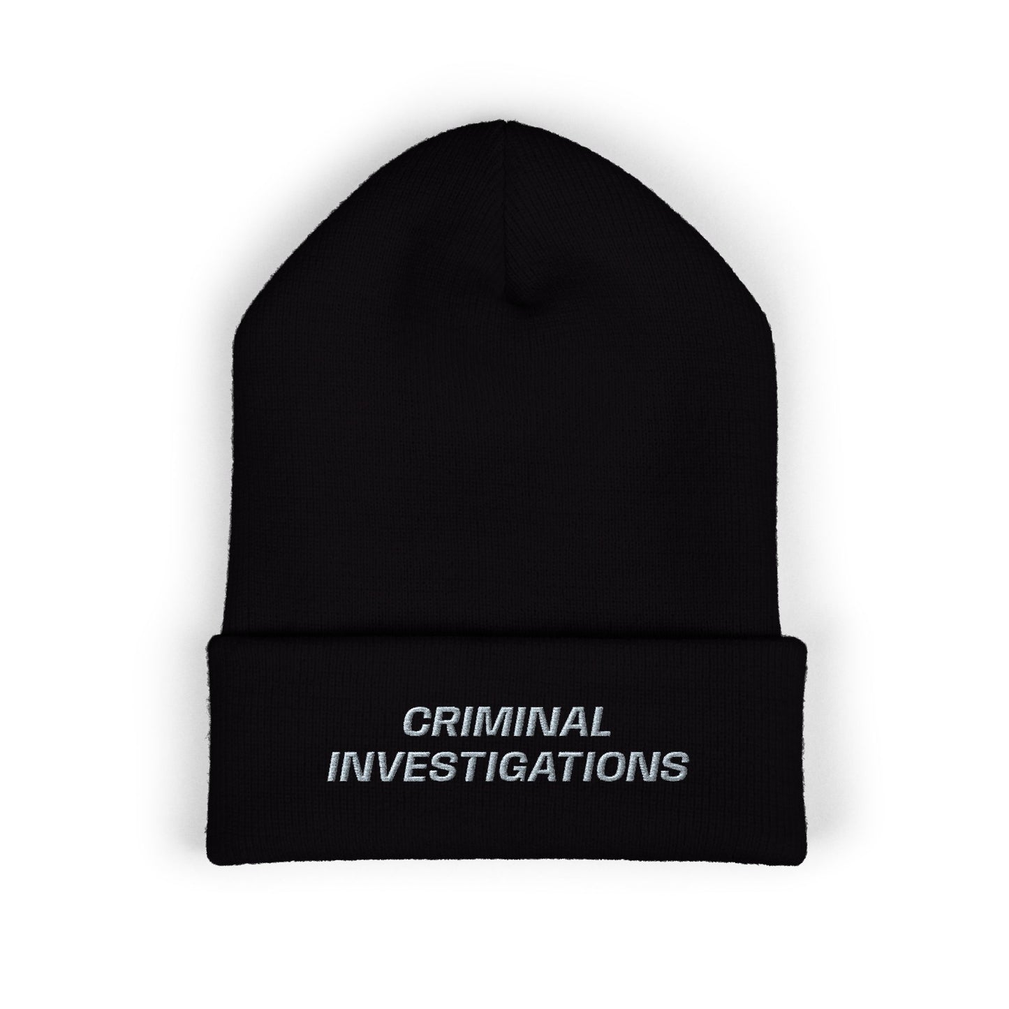 Criminal Investigations Gray Text Beanie