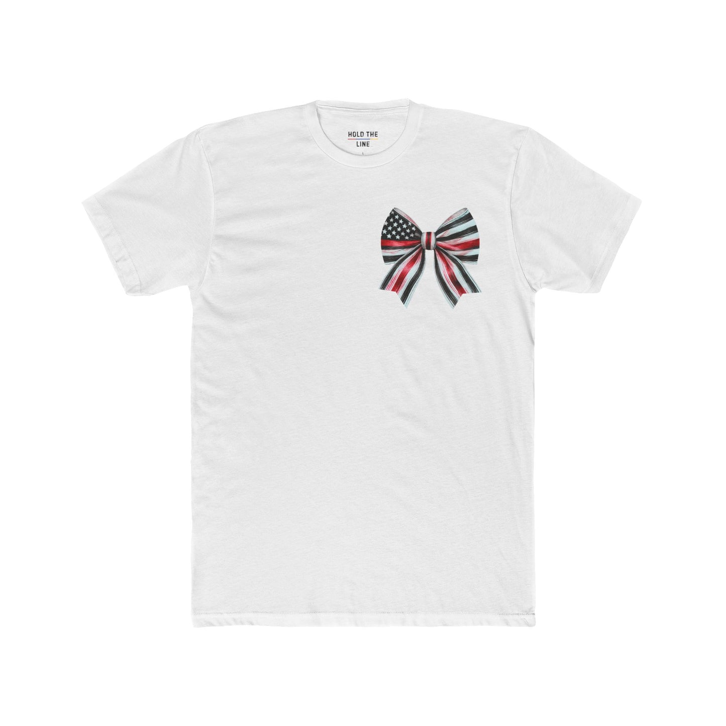 Calm Behind the Chaos – Thin Red Line Bow Tee