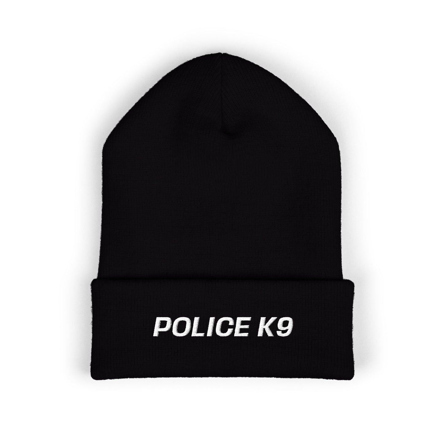 Police K9 White Text Beanie