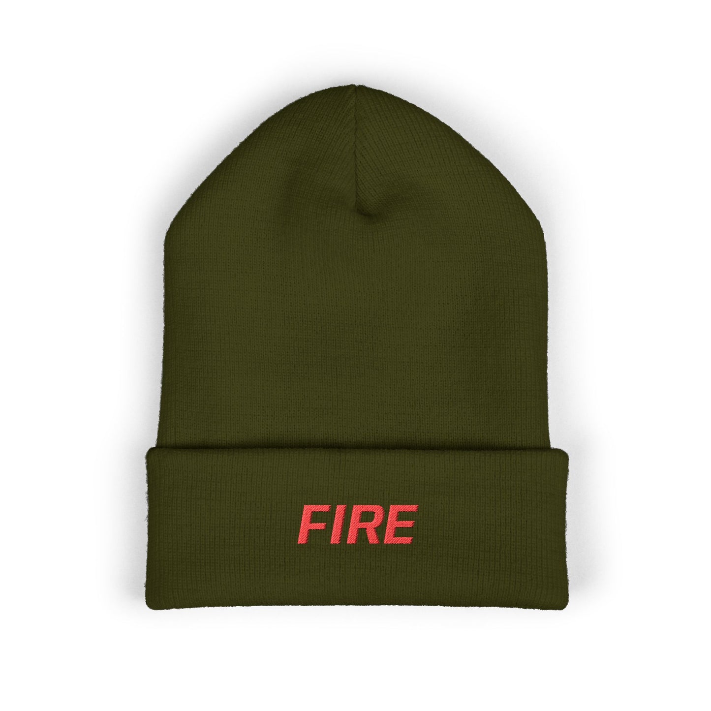 Fire Red Text Beanie