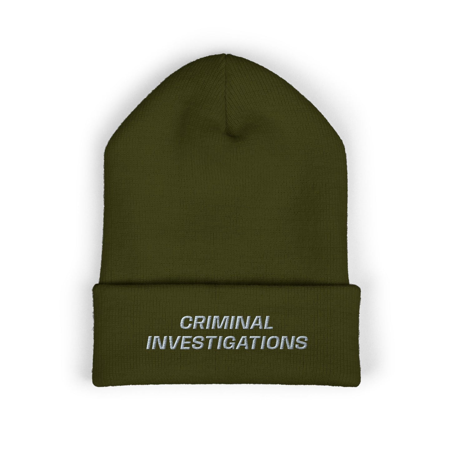Criminal Investigations Gray Text Beanie