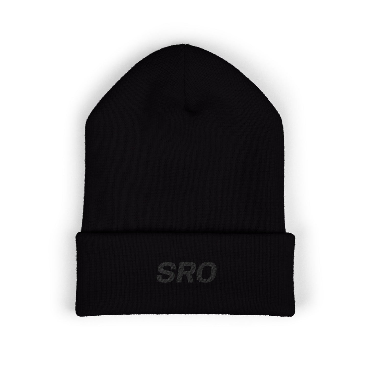 SRO Black Text Beanie