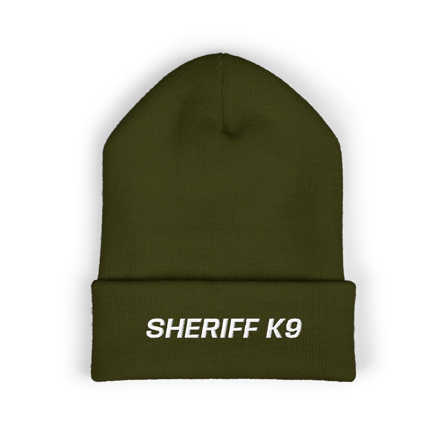 SHERIFF K9 White Text Beanie