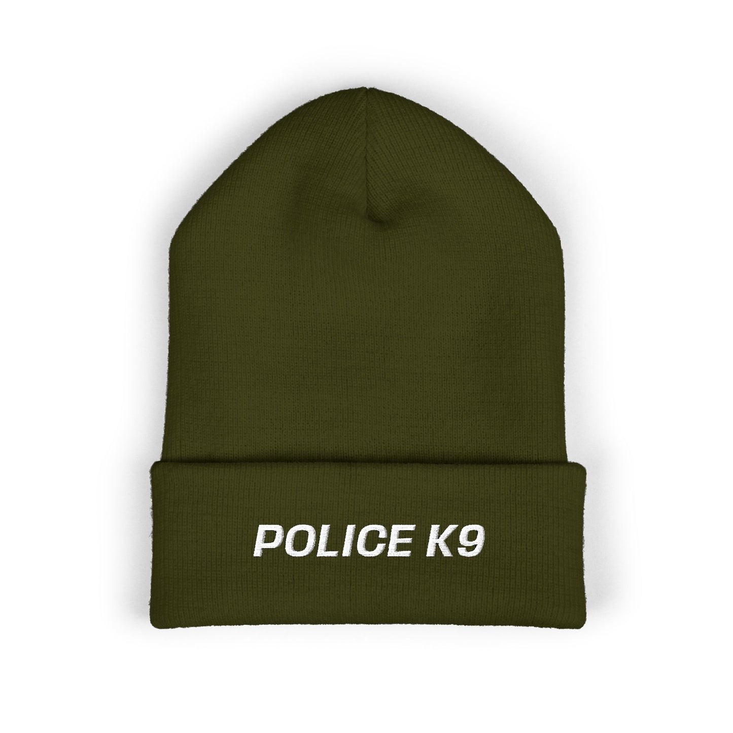 Police K9 White Text Beanie