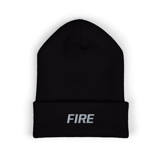 Fire Gray Text Beanie